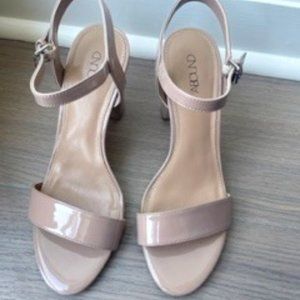 Abound - double strap heel - nude patent leather - size 7